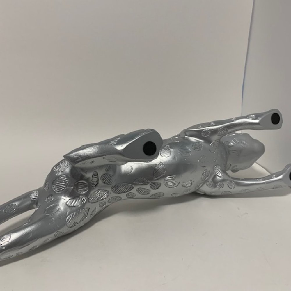 Studio 55D Prowling 23 1/2" Wide Silver Mirror Leopard Table Sculpture - Picture 6 of 6